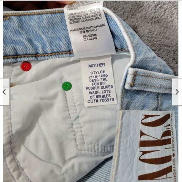 NWT Mother SNACKS The Fun Dip Puddle Sliced Jeans Lots of Nibbles 26 - Picture 11 of 15